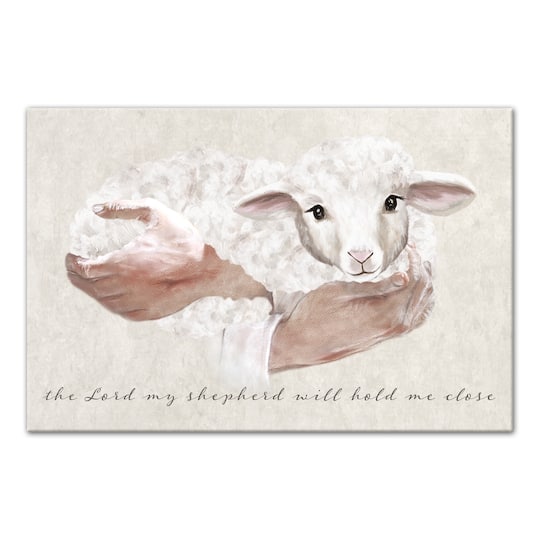The Lord my Shepherd will Hold me Close Canvas Wall Art